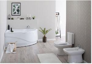 AQUANET Ванна акриловая GRACIOSA левая 150*90 L с каркасом к/с28 (205325) и фронтальной панелью